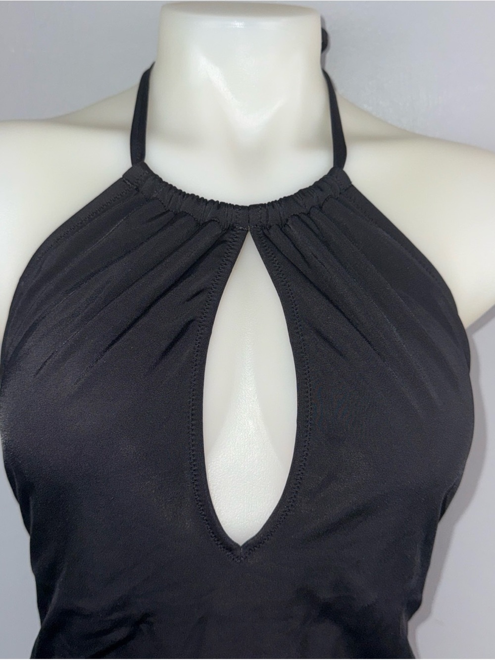 PINK Victoria’s Secret One Piece Bathing Suit Womens Large Black Halter Classic - Picture 2 of 7